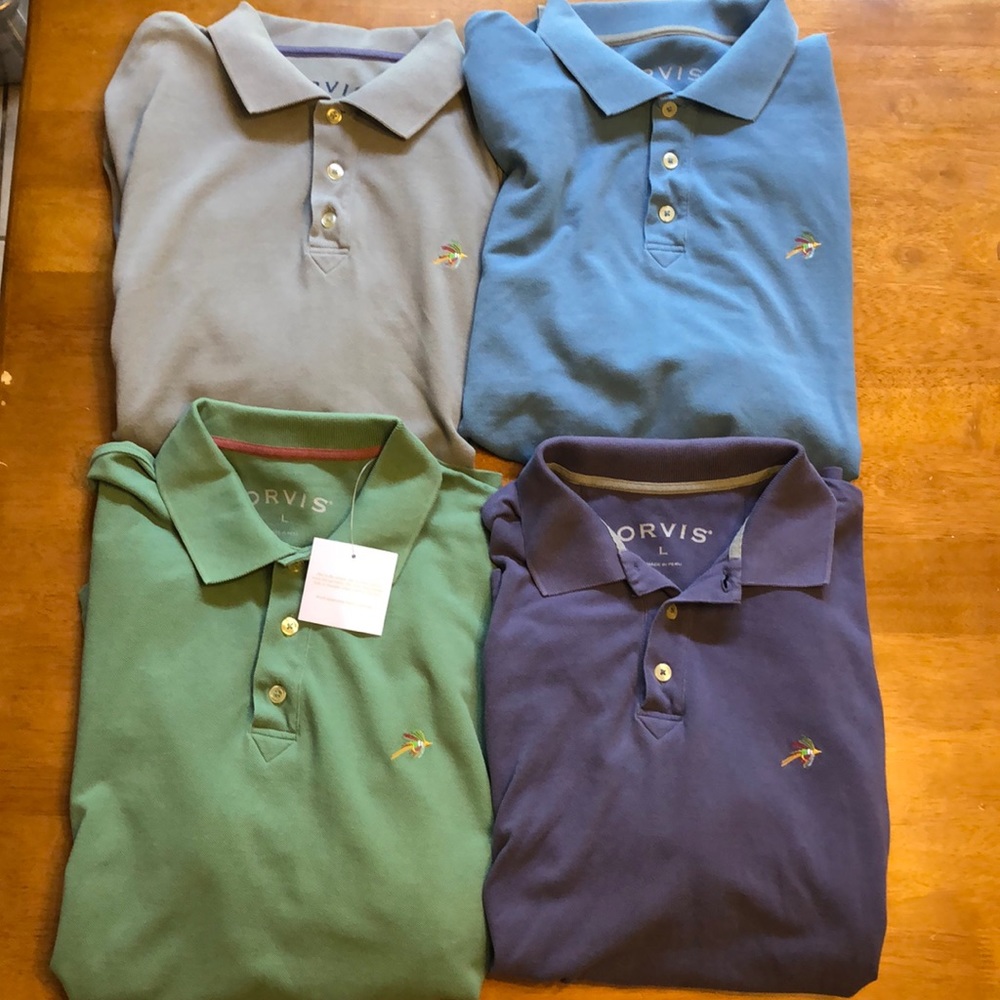 Orvis polo t-shirts! 4 pack deal.
